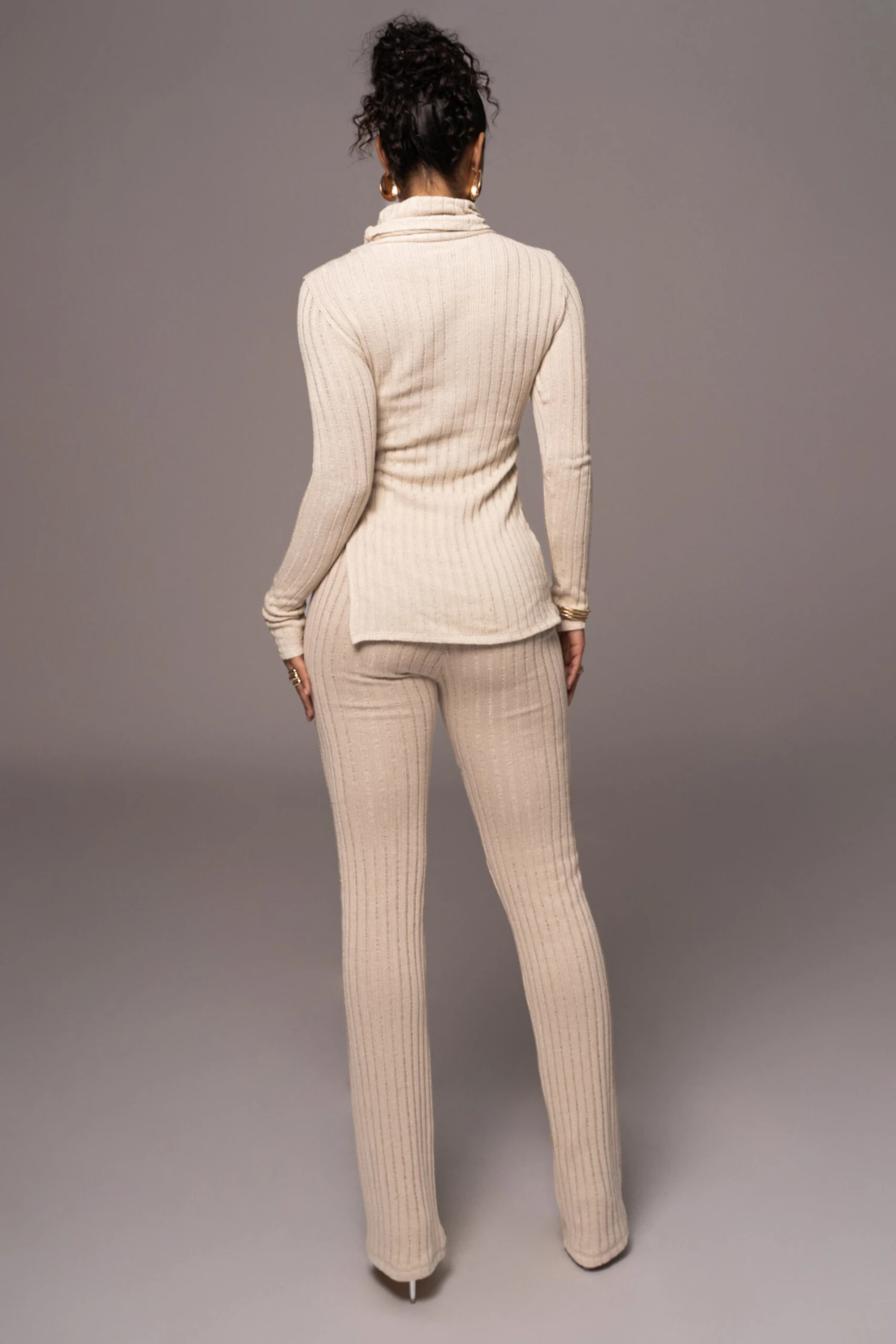 Natural One Call Away Ribbed Turtleneck Top - Image 11