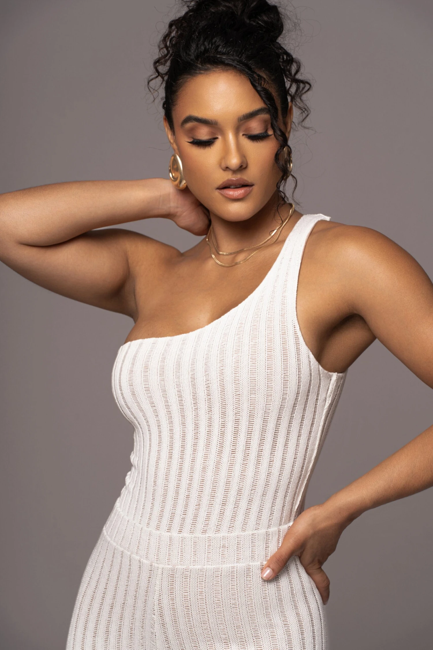 White Malibu Nights One Shoulder Bodysuit - Image 5