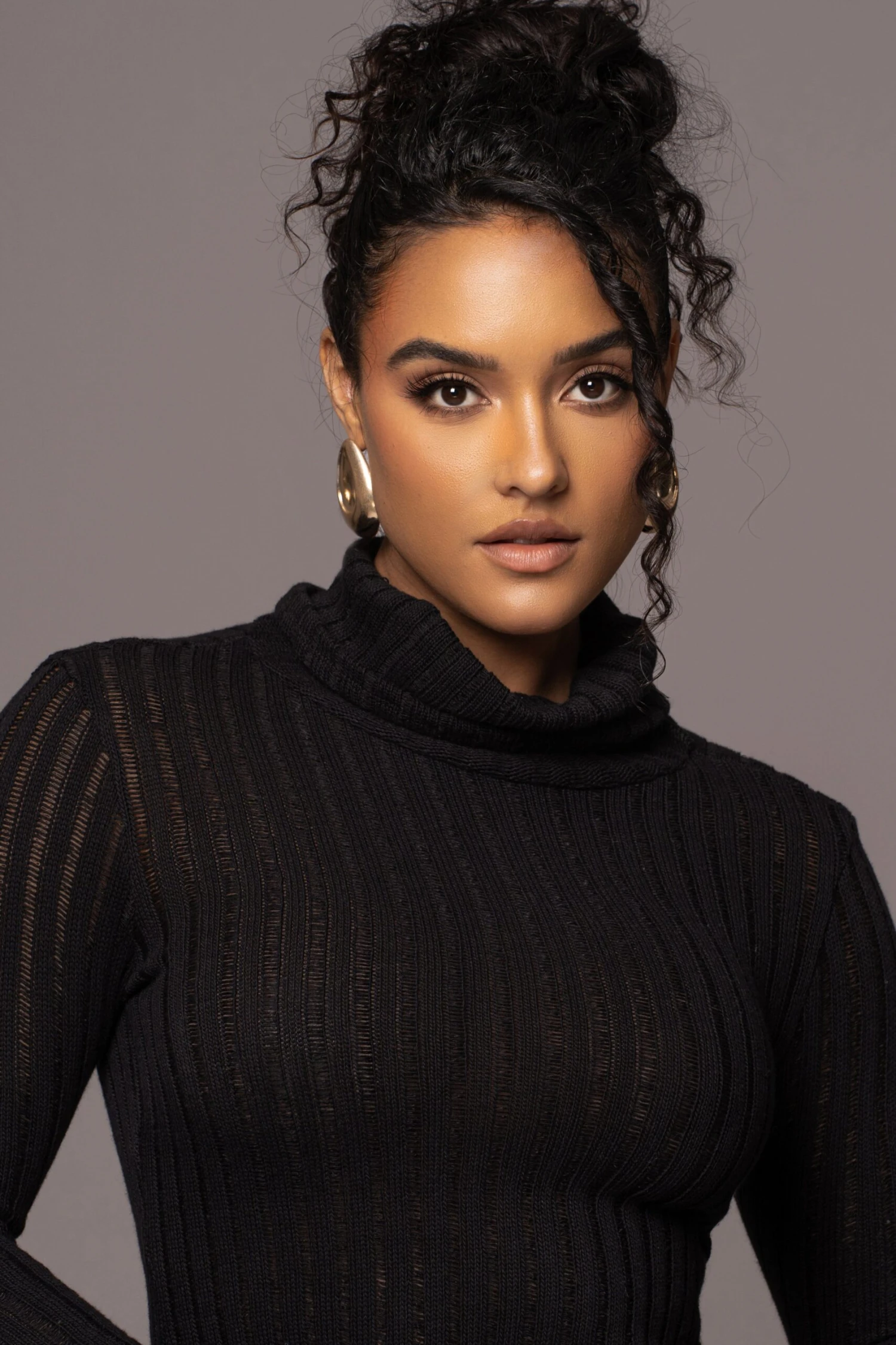 Black One Call Away Ribbed Turtleneck Top - Image 5