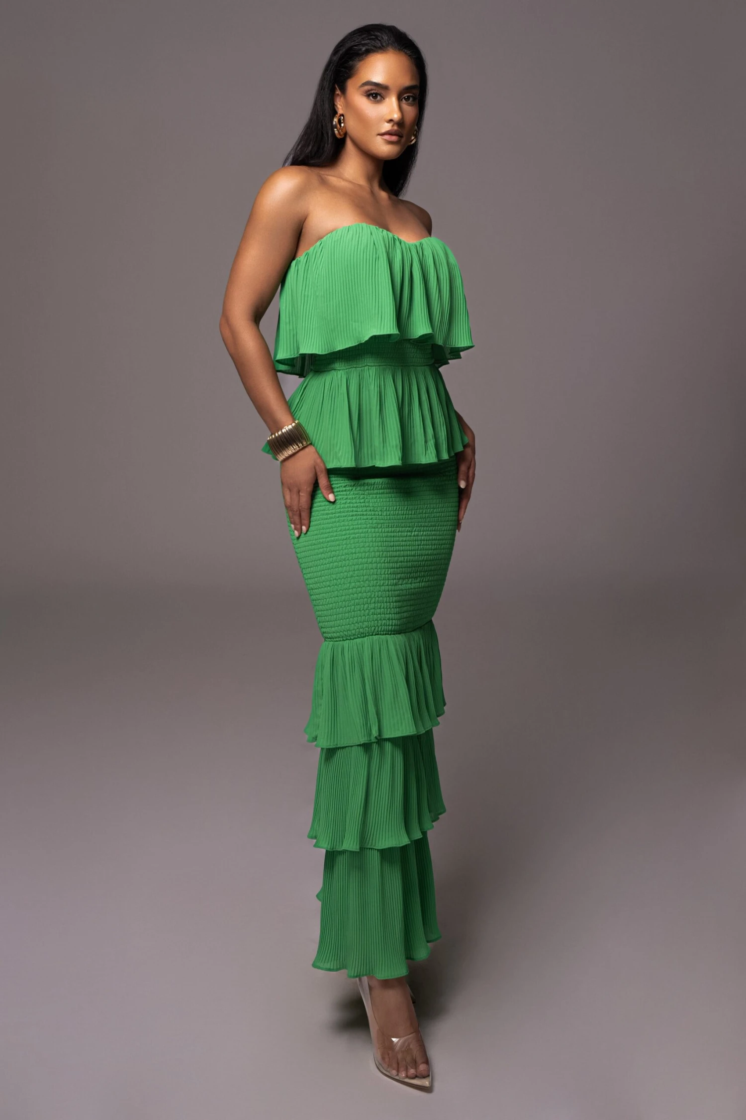 Green Casa Blanca Ruffle Dress - Image 4