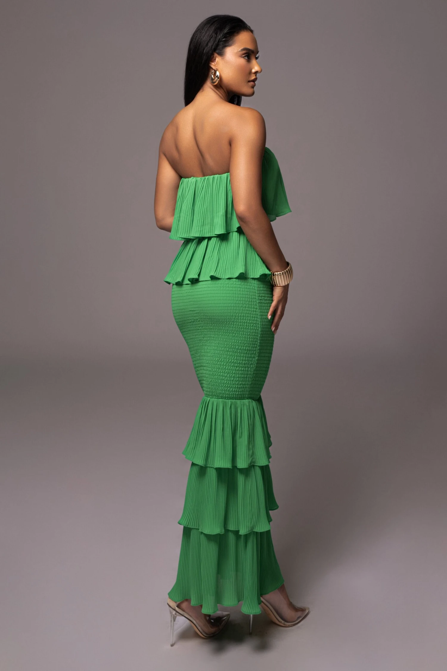 Green Casa Blanca Ruffle Dress - Image 6