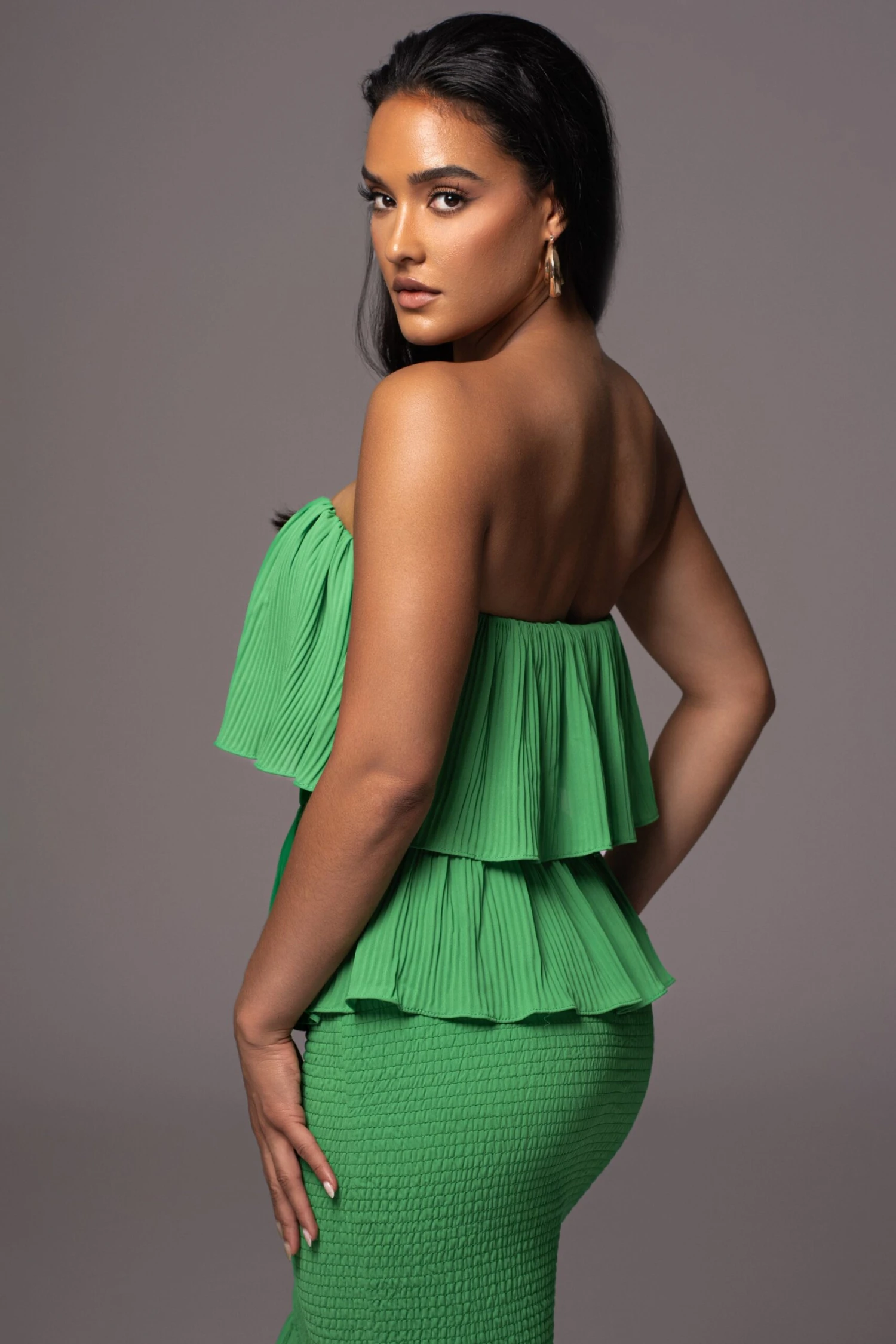 Green Casa Blanca Ruffle Dress - Image 7