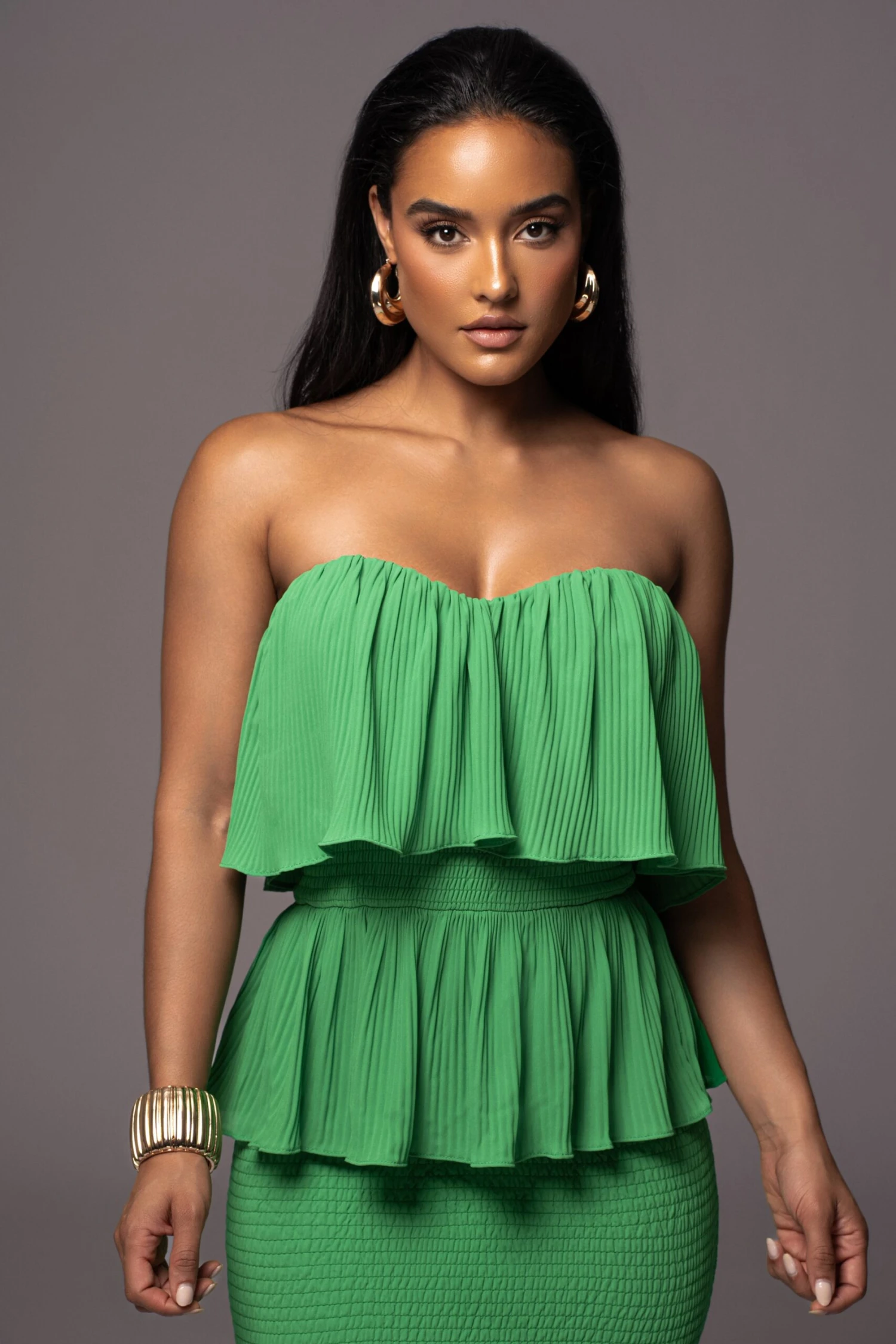 Green Casa Blanca Ruffle Dress - Image 2