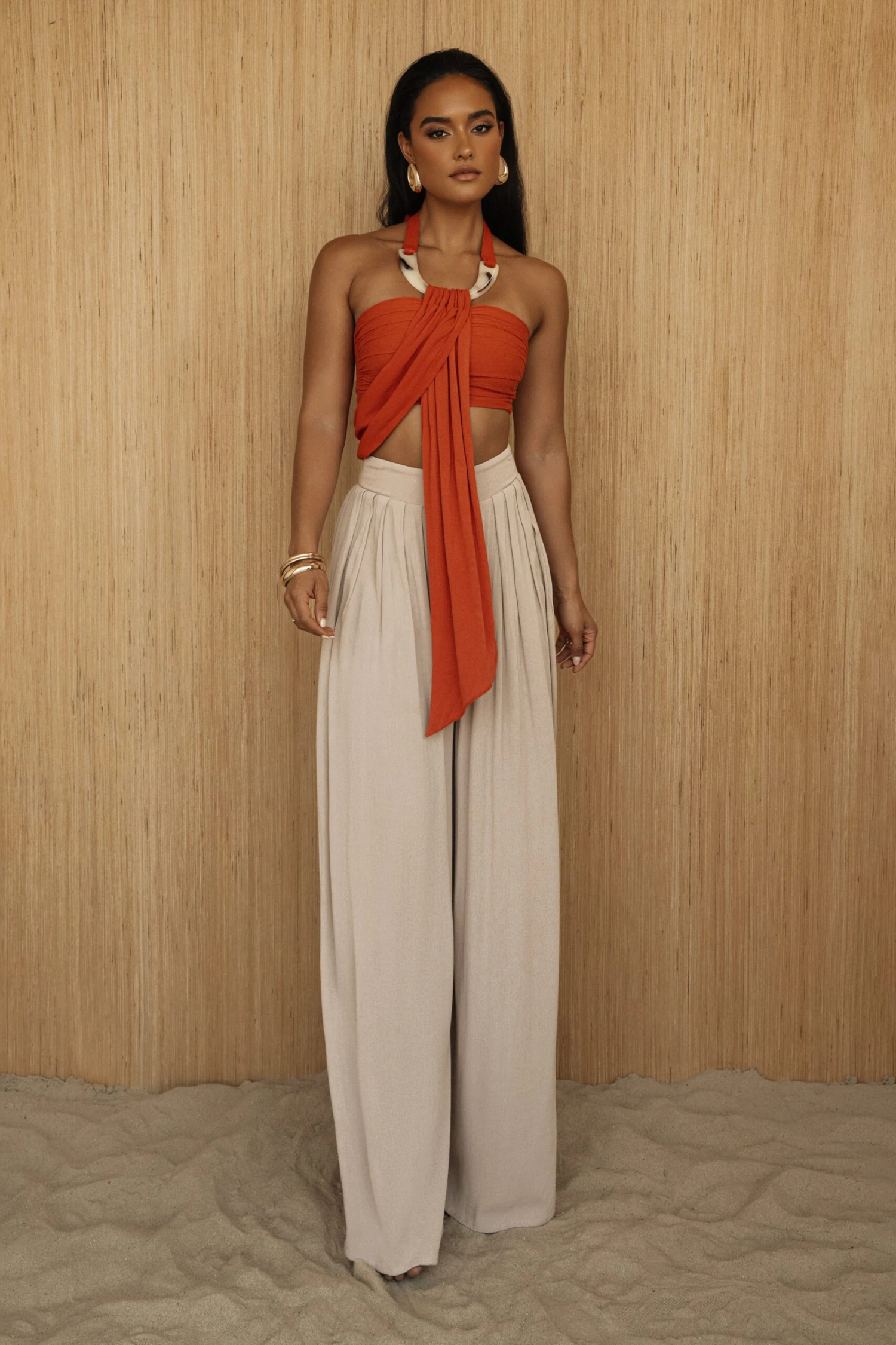 Rust TAKE A SEAT HALTER TOP - Image 2