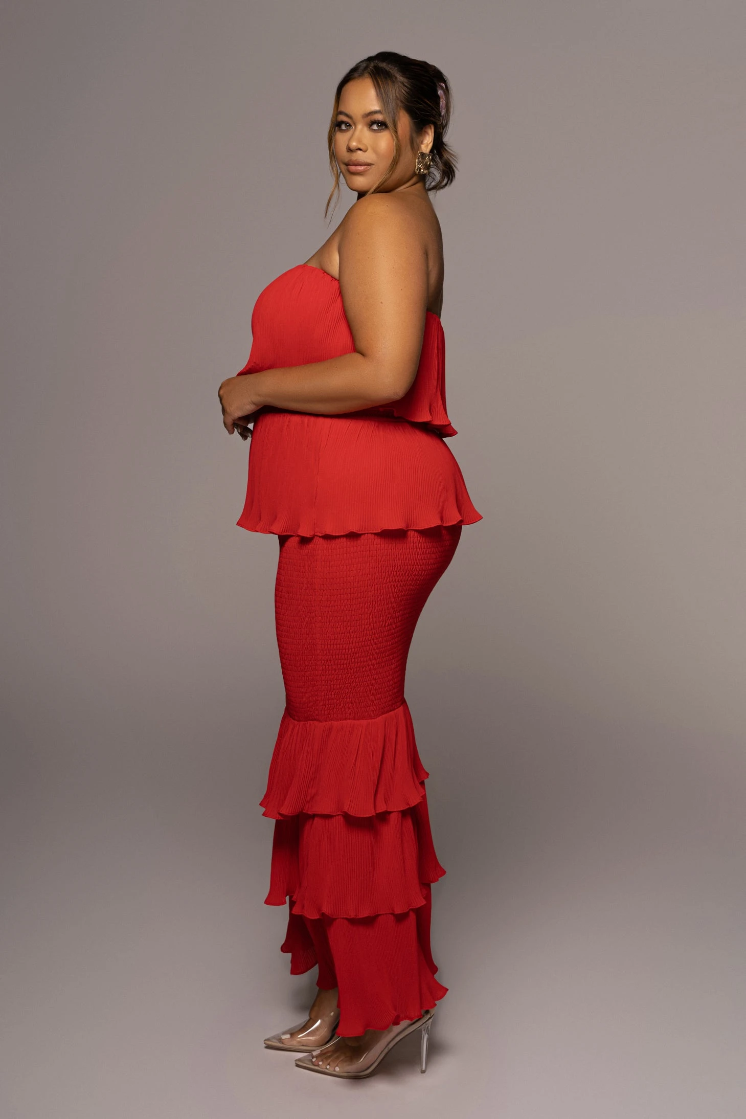 Red Casa Blanca Ruffle Dress - Image 11