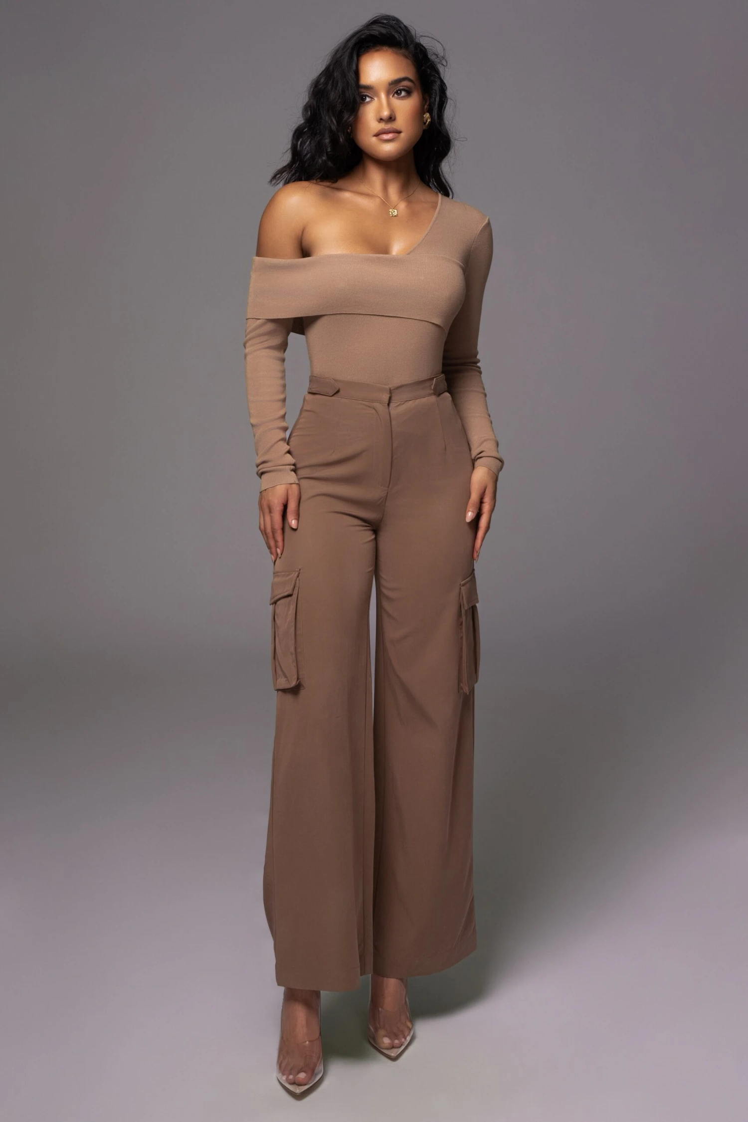 Beige Eve Off The Shoulder Top - Image 2