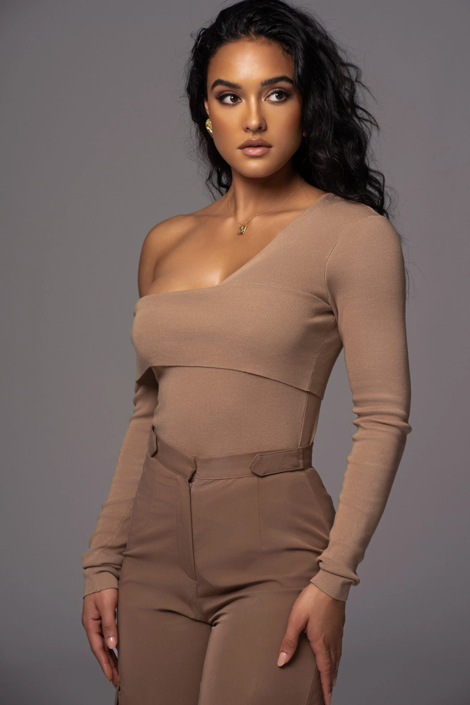 Beige Eve Off The Shoulder Top - Image 3