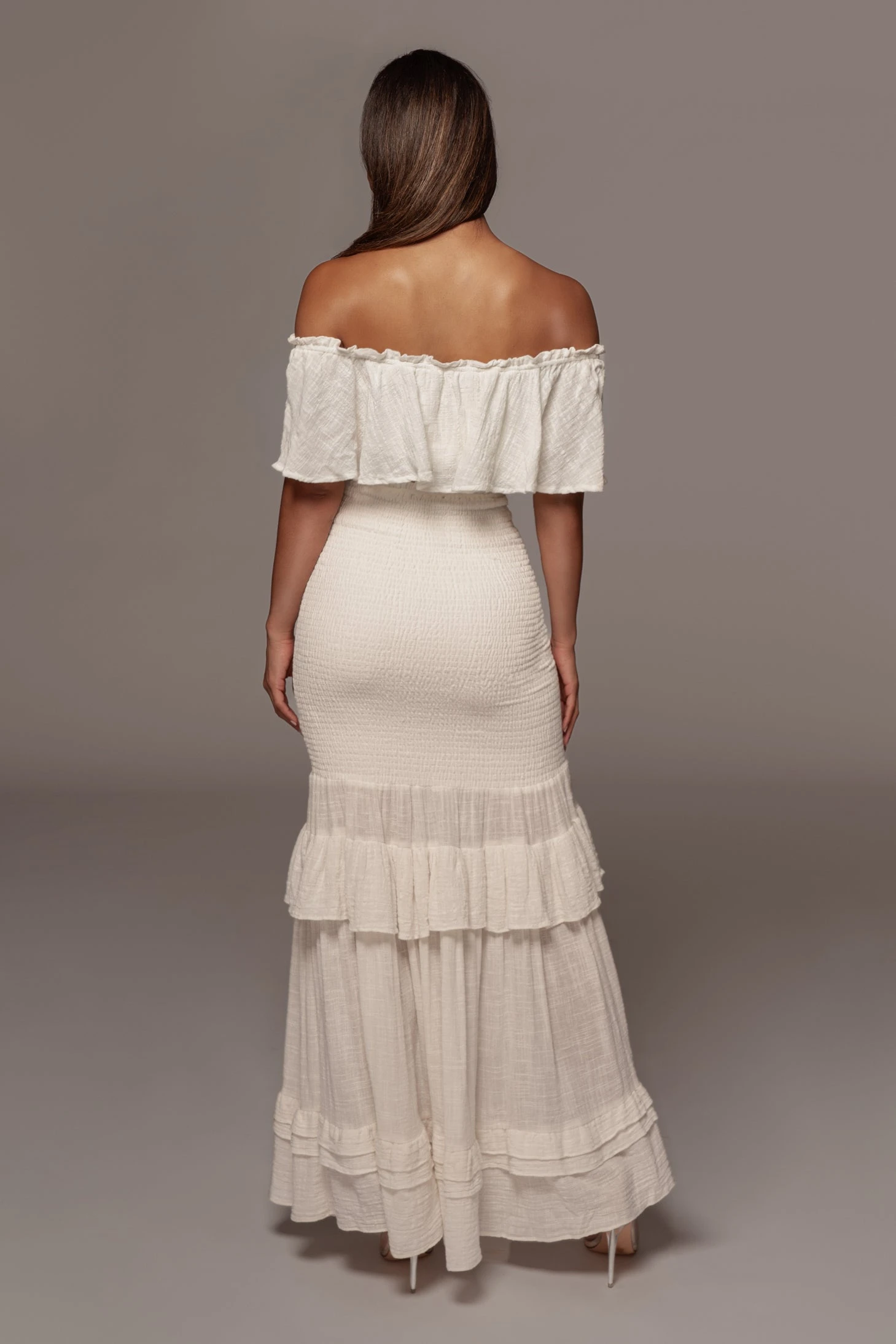 White Sienna Ruffled Skirt Set - Image 9