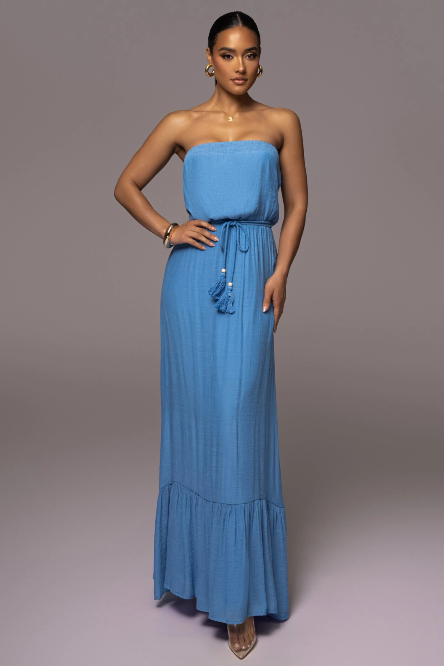 Blue Del Sol Linen Maxi Dress - Image 5