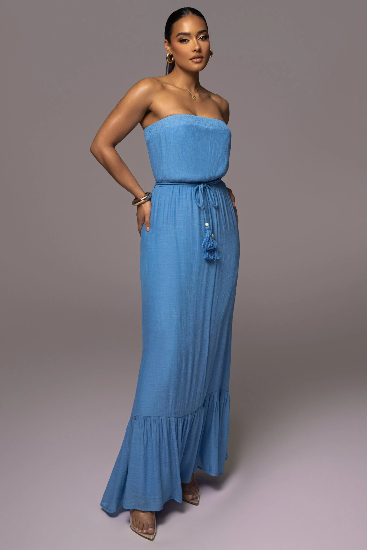 Blue Del Sol Linen Maxi Dress - Image 6