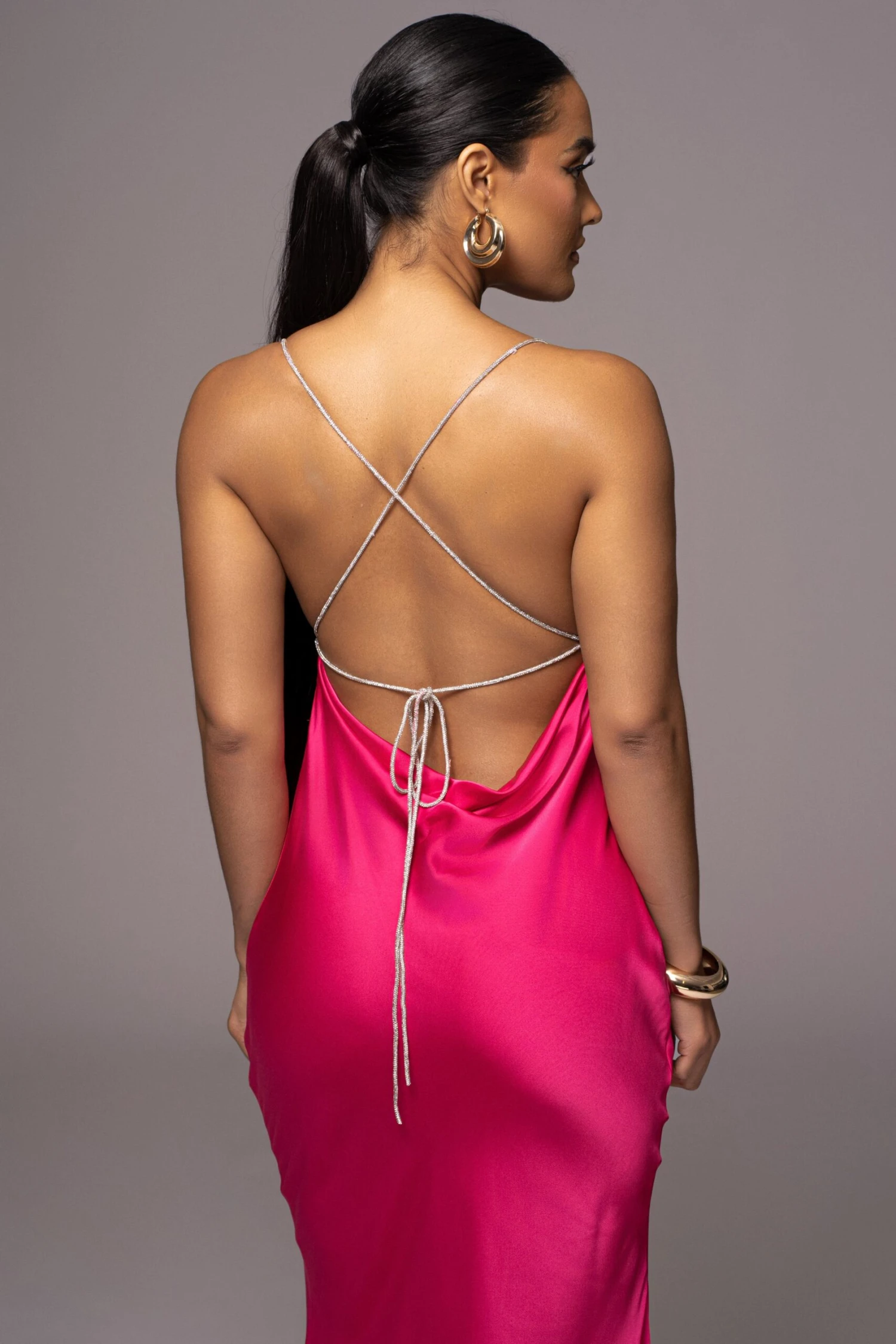Pink Come Find Me Satin Maxi Dress - Image 2