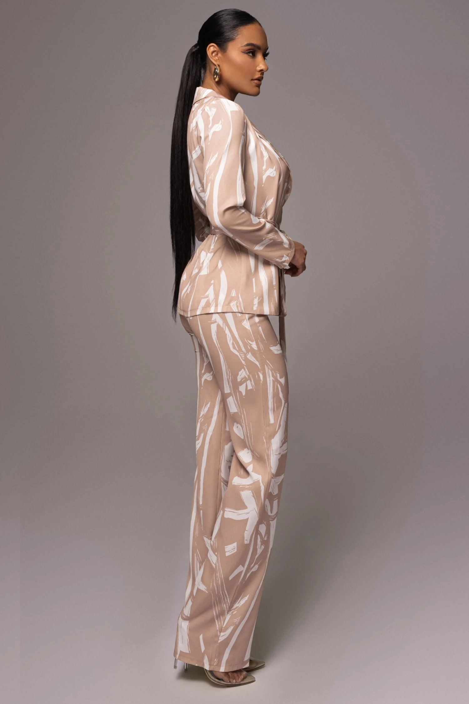 Beige Frida Print Pant Set - Image 3