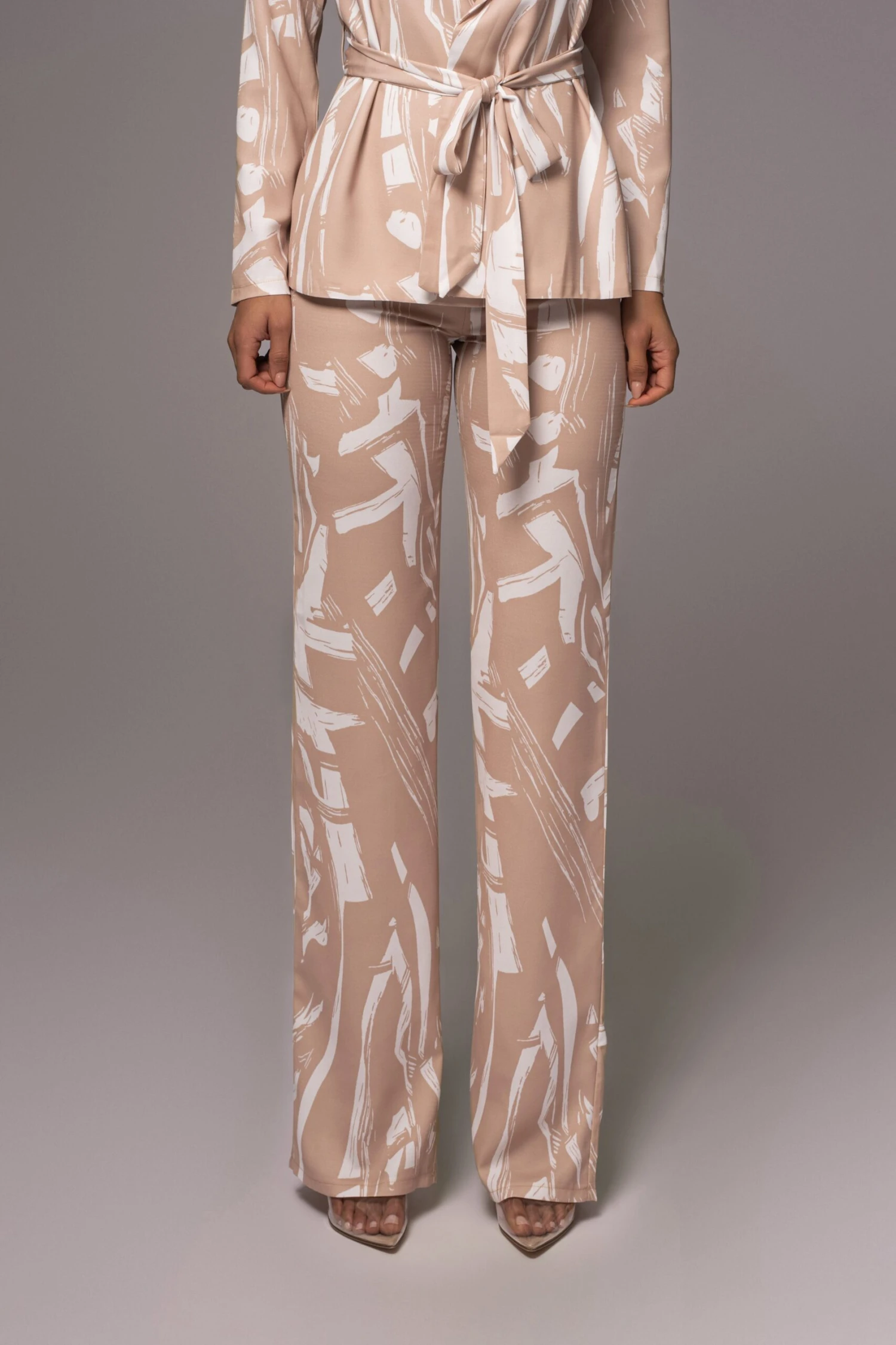 Beige Frida Print Pant Set - Image 2