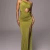 Olive Scarlet One Shoulder Maxi Dress