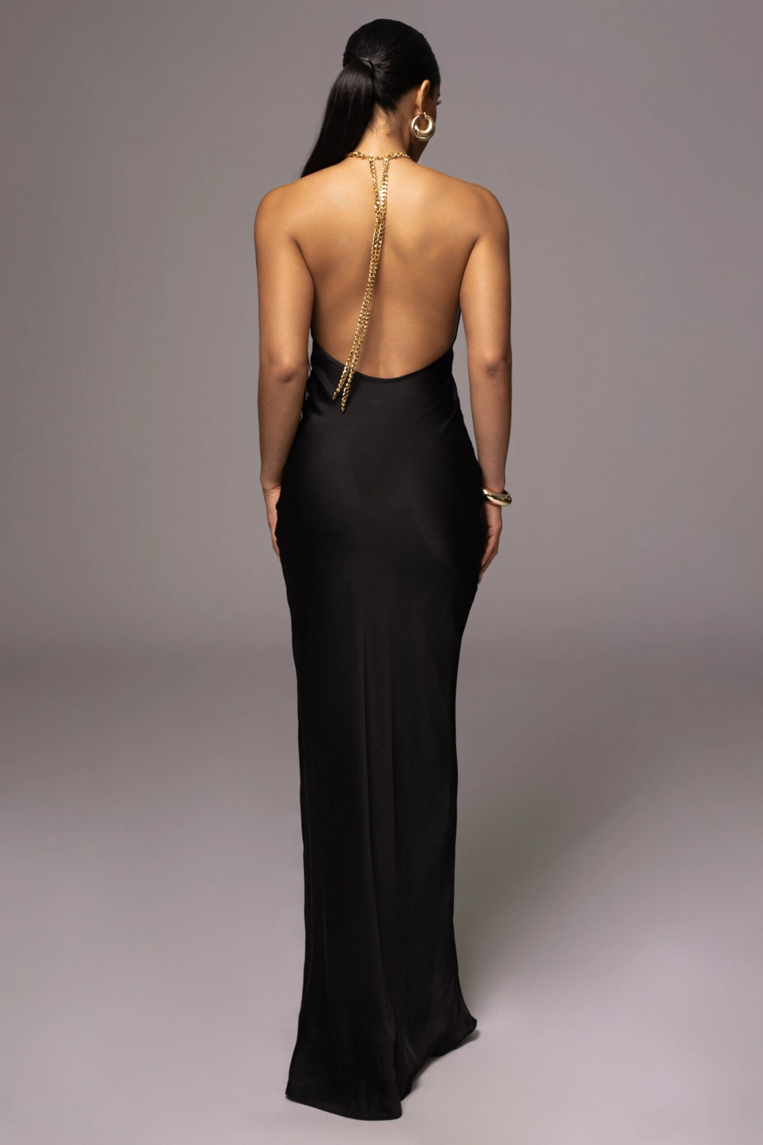 Black Novara Halter Maxi Dress - Image 2