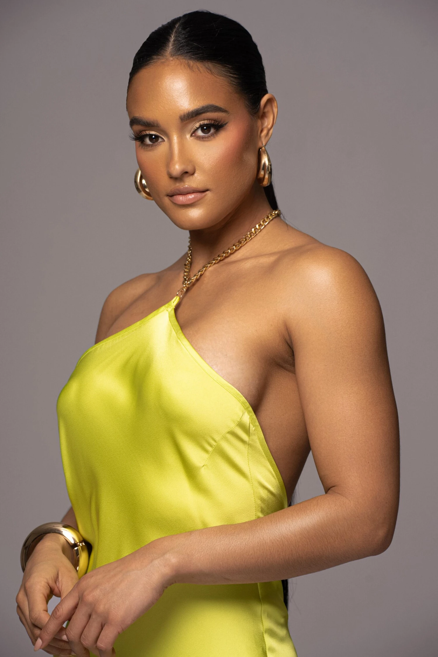 Neon Lime Novara Halter Maxi Dress - Image 4