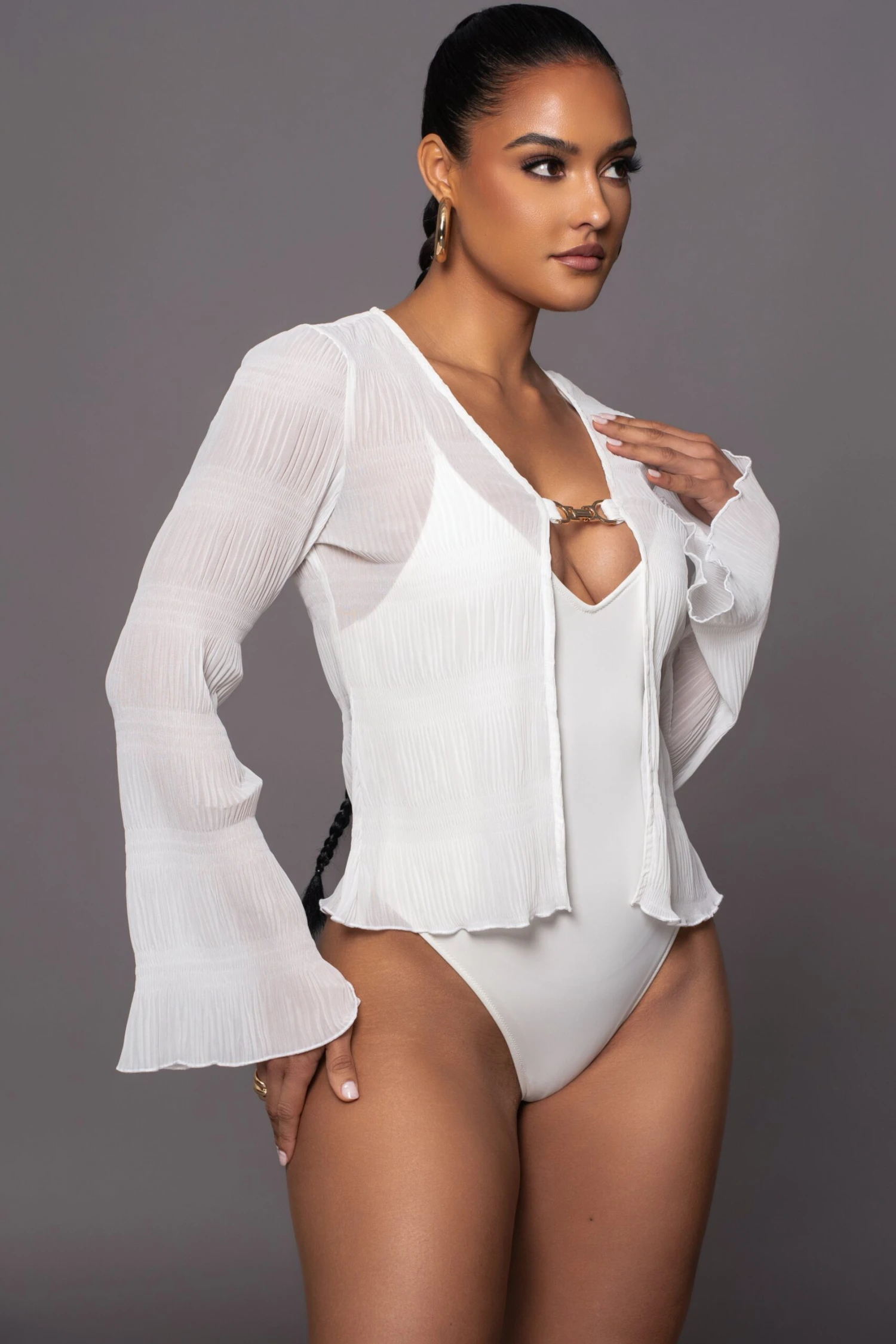 White Hidden Treasure Clasp Top - Image 3