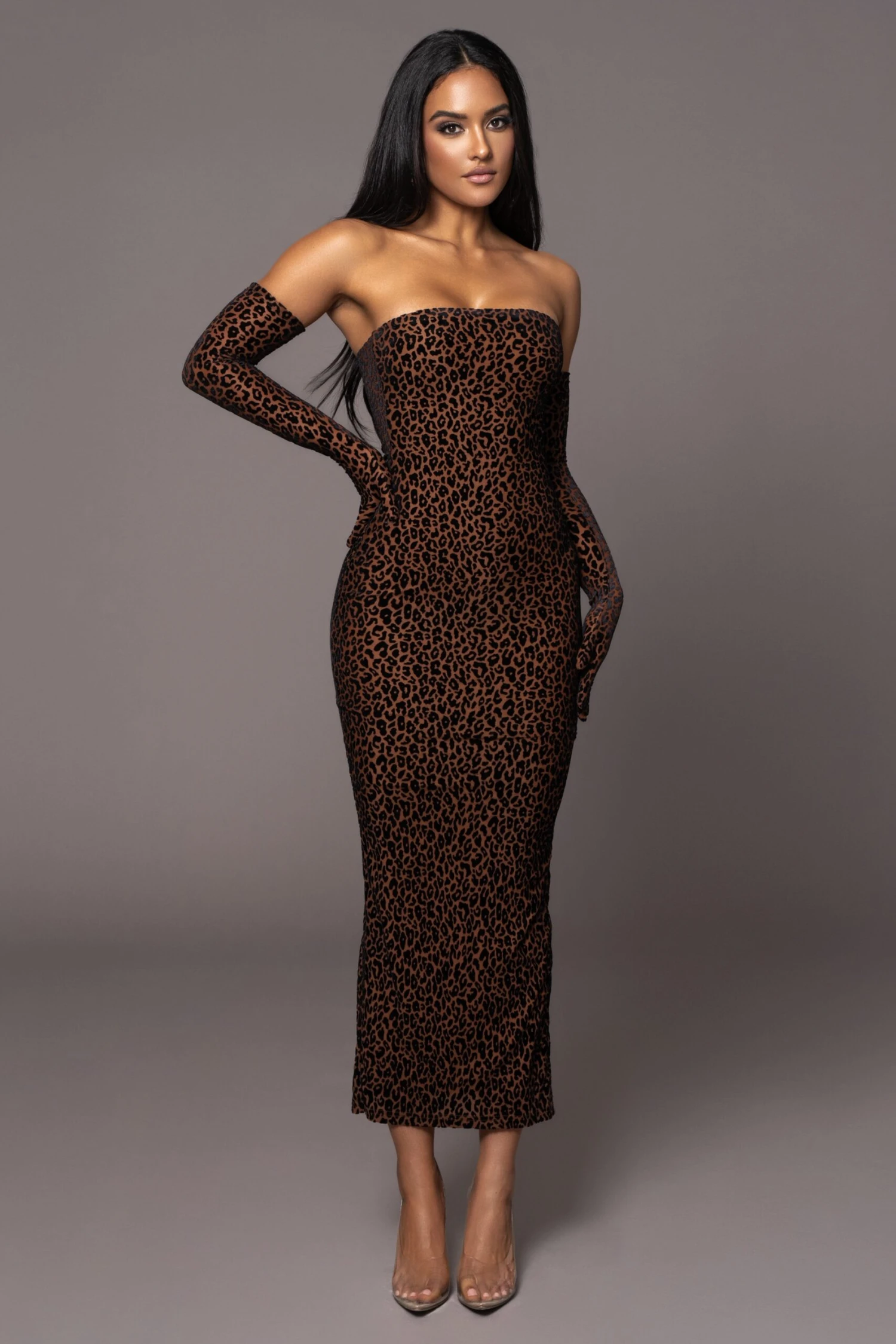 Pecan Leopard Midnight Hour Maxi Dress - Image 4