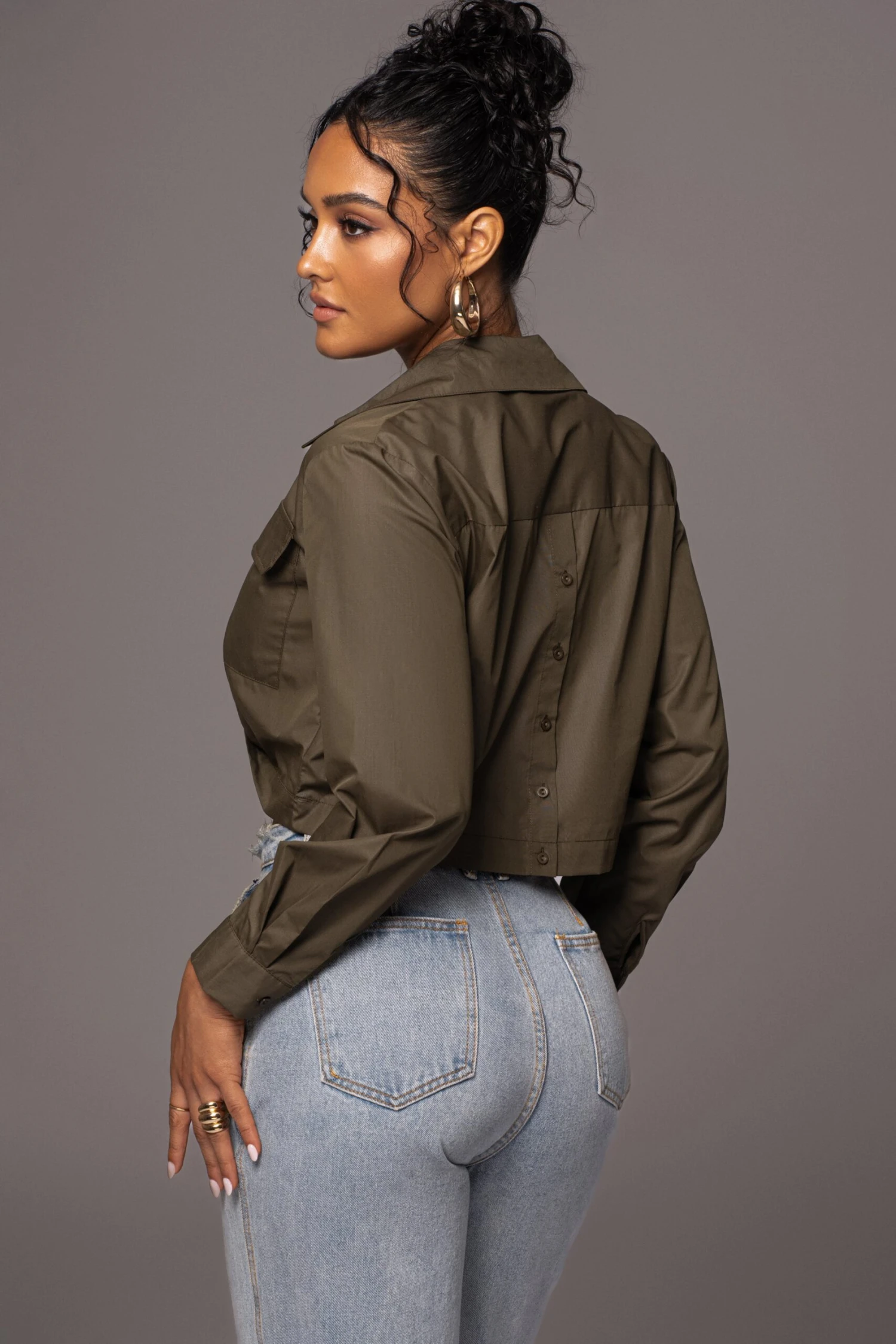 Olive Castella Twist Front Top - Image 7