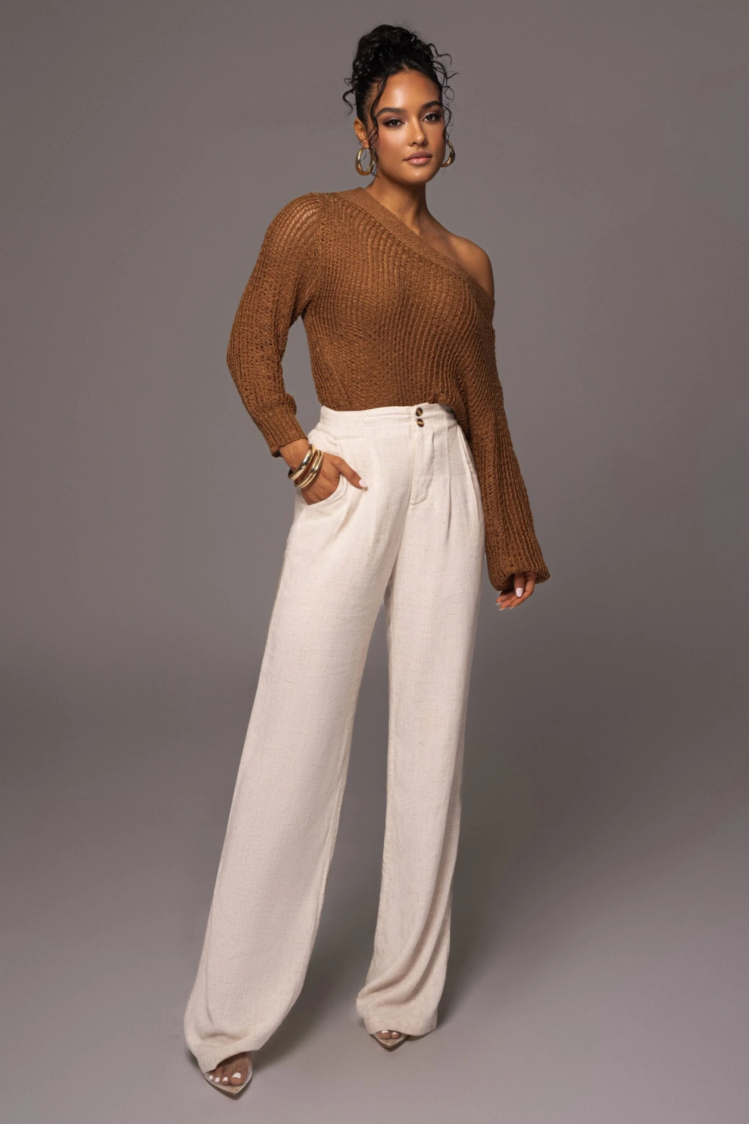 Pecan No Turning Back Off-Shoulder Top - Image 3
