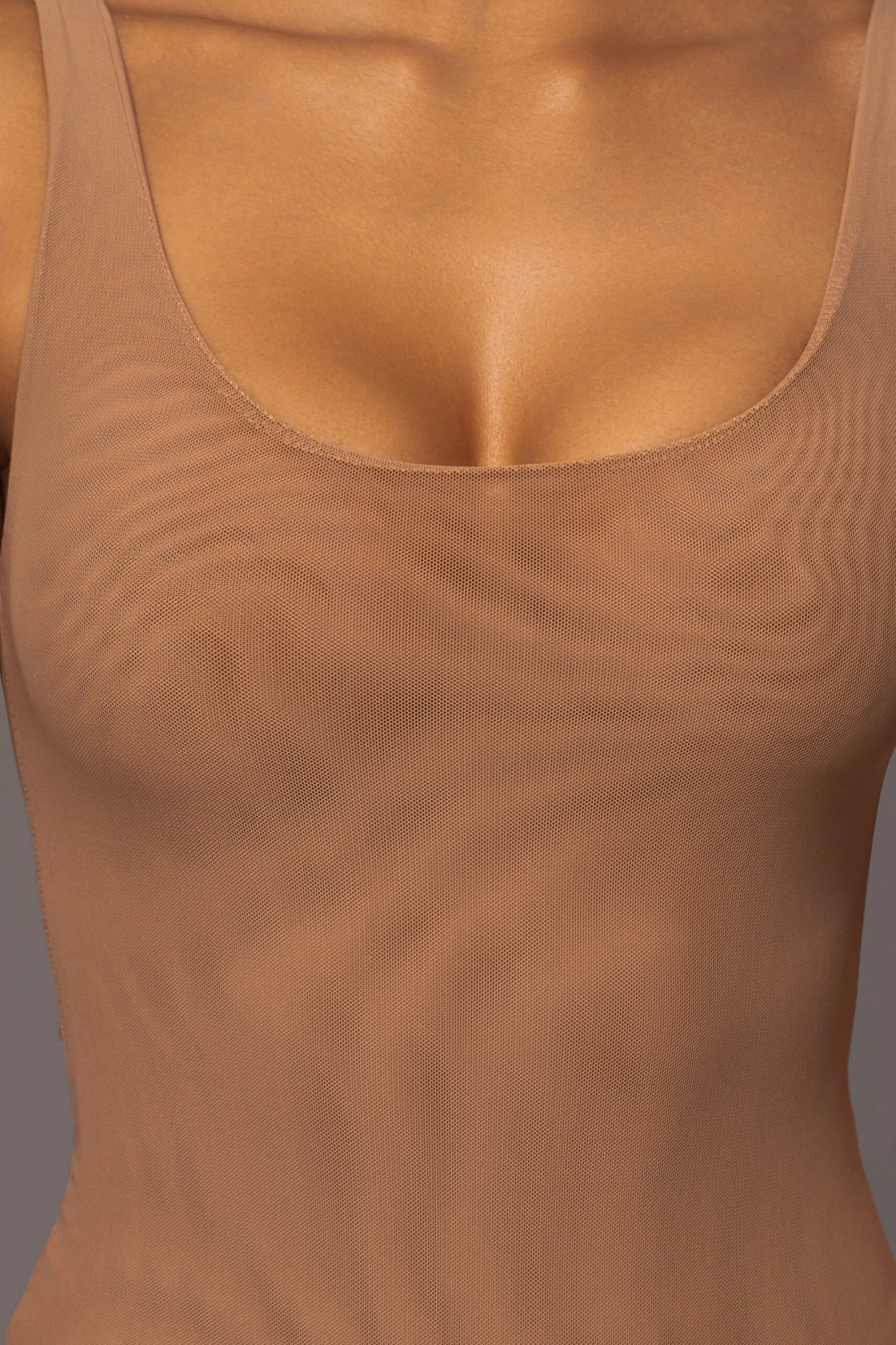 Tan Mesh Essential Tank Bodysuit Undergarment - Image 6