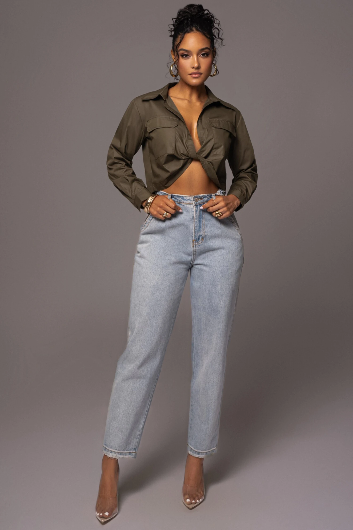 Olive Castella Twist Front Top - Image 4