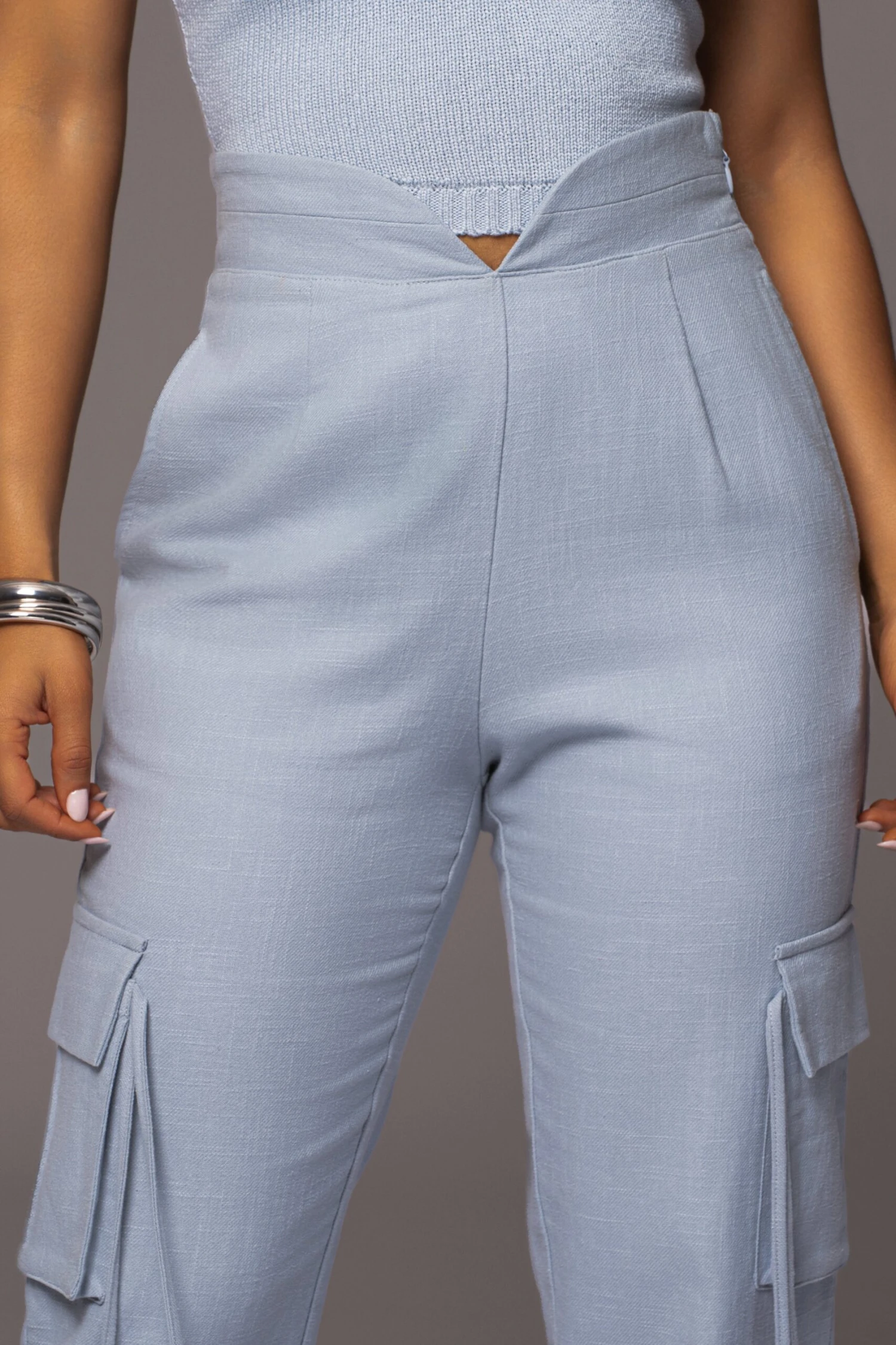 Blue Better Half Linen Utility Pants - Image 4