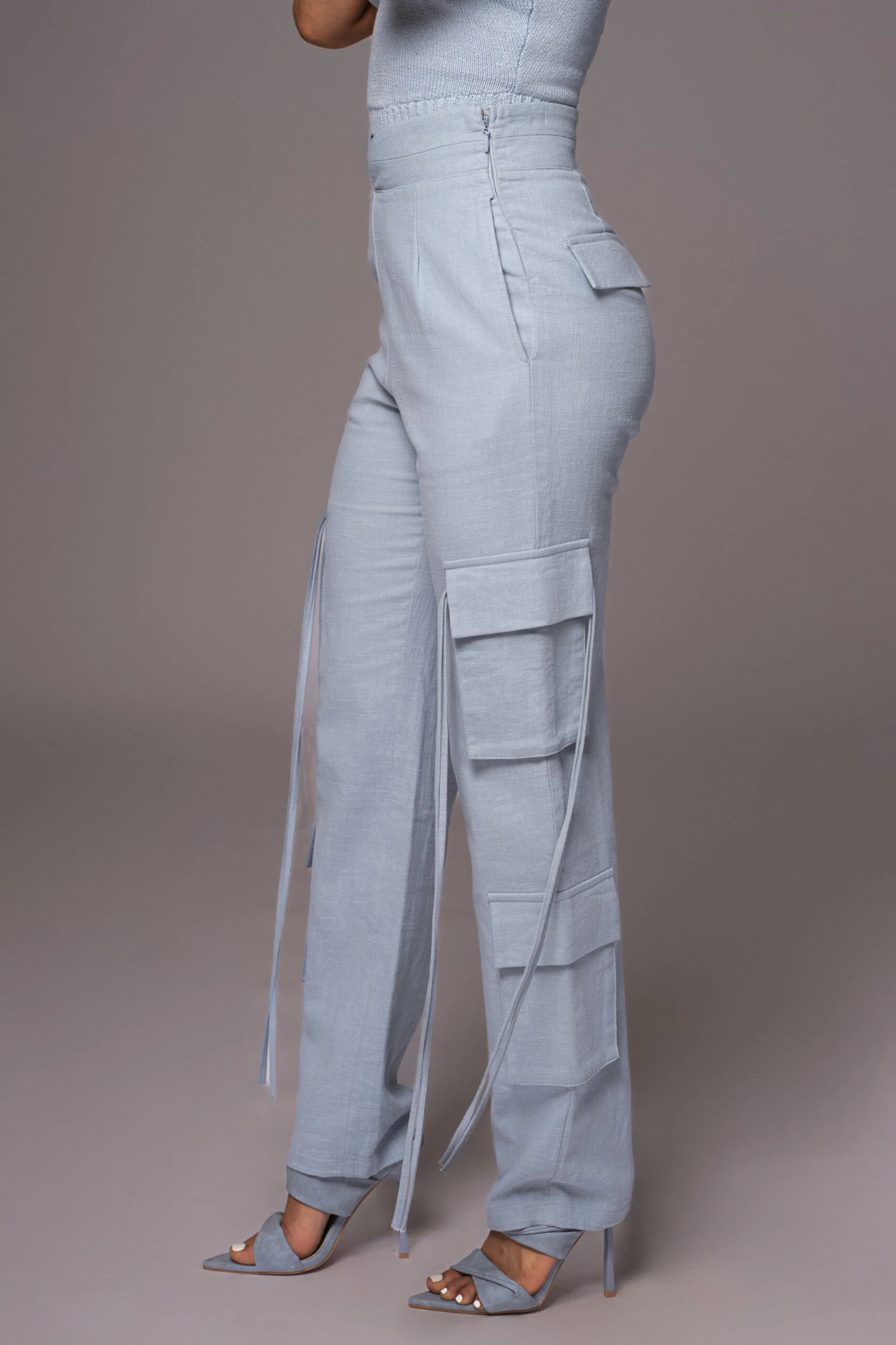 Blue Better Half Linen Utility Pants - Image 6
