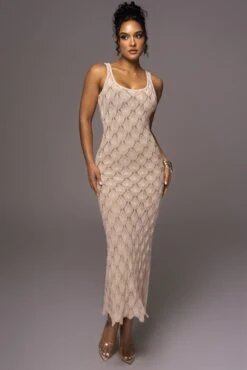 Beige Novabella Maxi Dress
