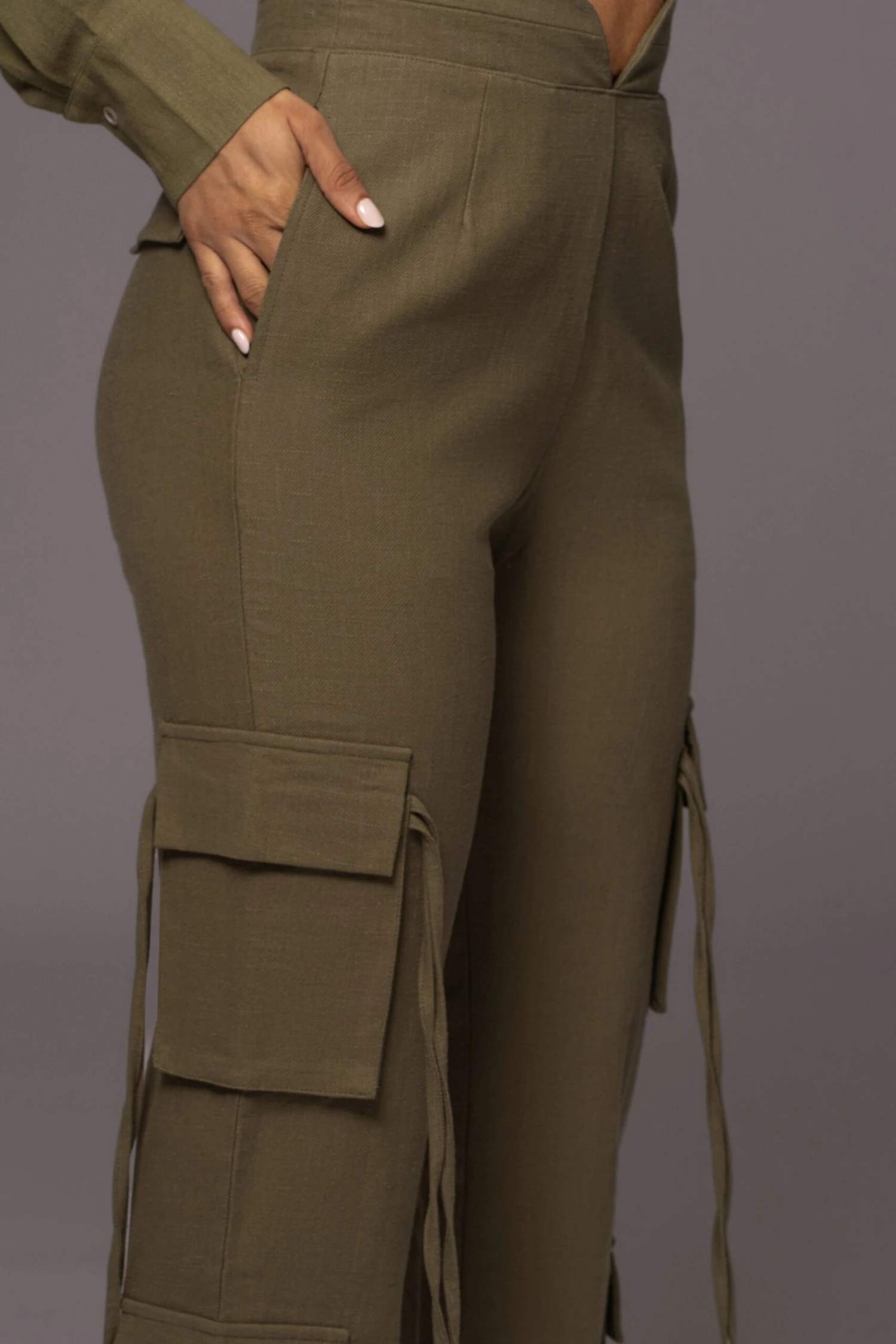Olive Better Half Linen Utility Pants - Image 7