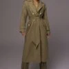 Olive One Step Closer Linen Coat