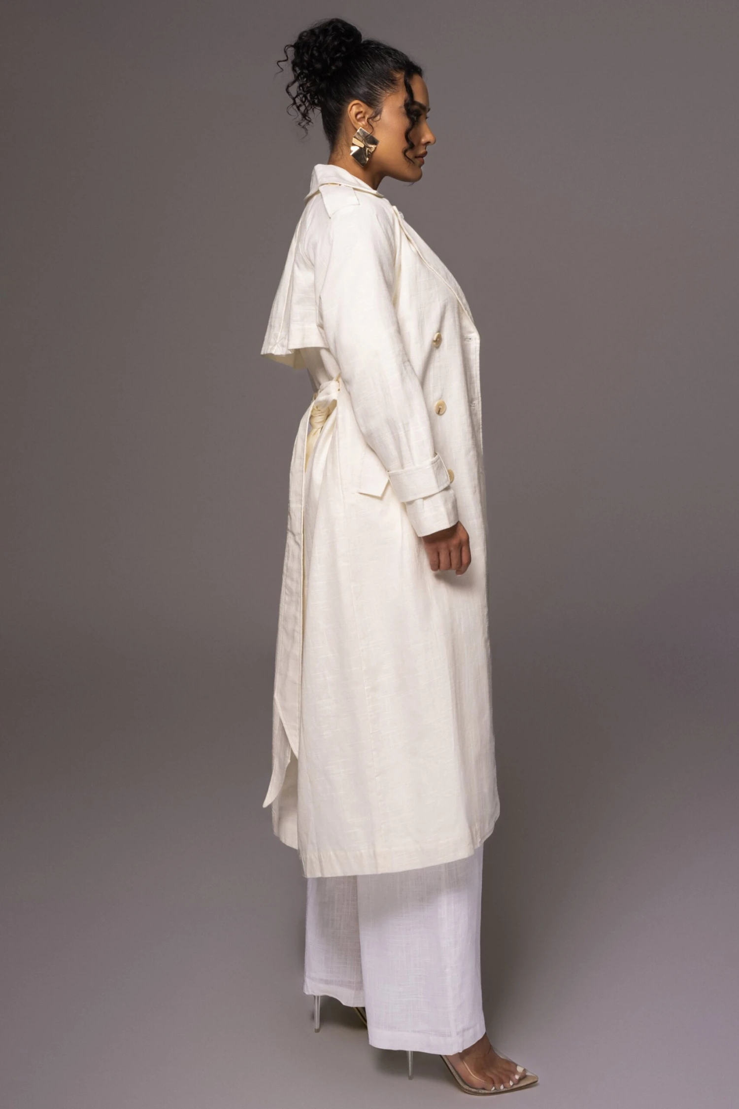 Off White One Step Closer Linen Coat - Image 7
