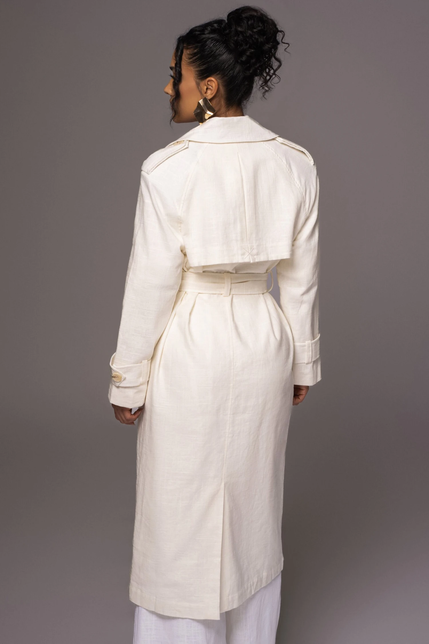 Off White One Step Closer Linen Coat - Image 8