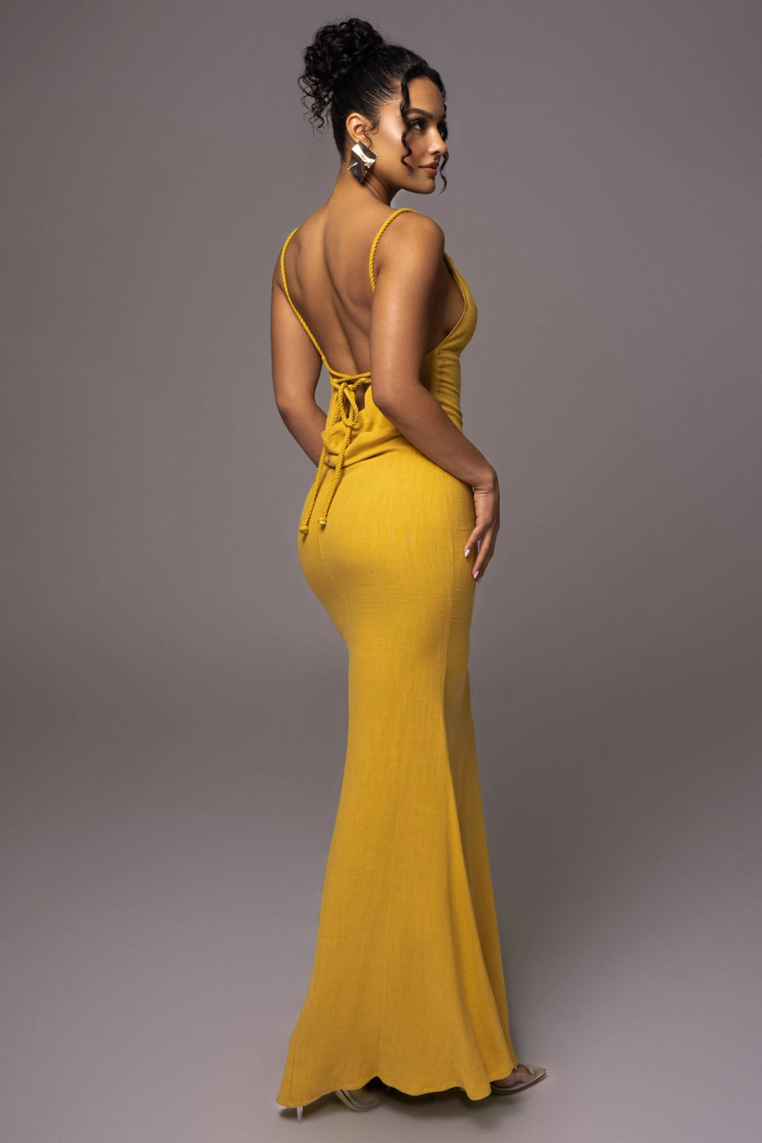 Yellow Adventure Awaits Linen Maxi Dress - Image 2