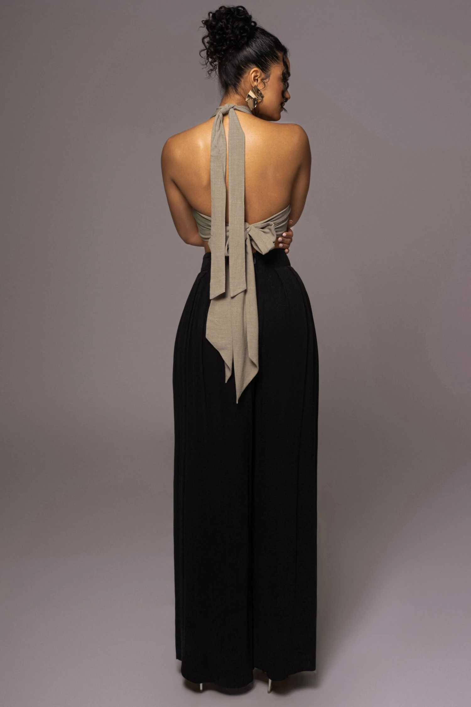 Light Olive No Promises Halter Top - Image 11