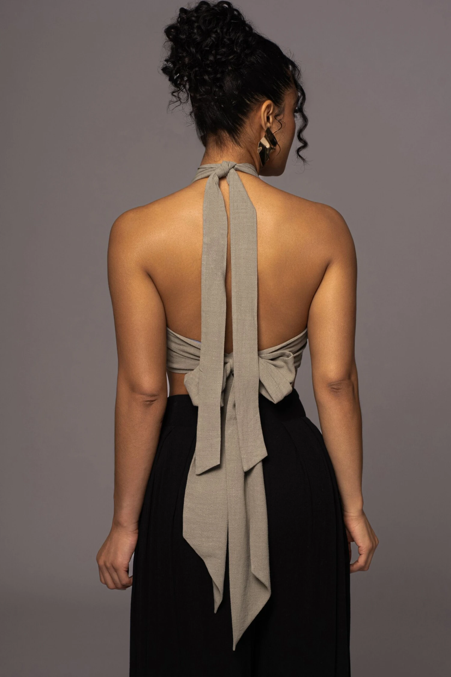 Light Olive No Promises Halter Top - Image 6