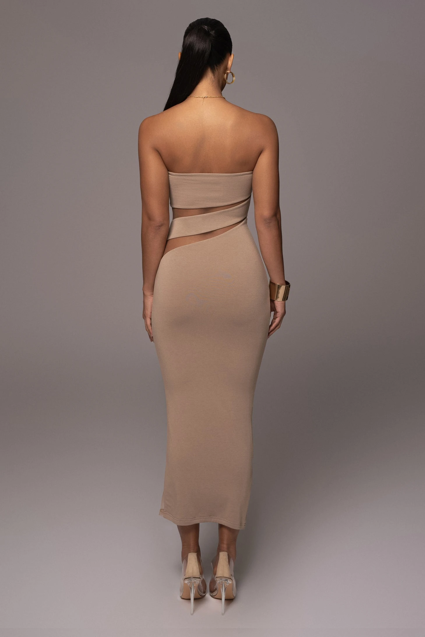 Beige Unpredictable Midi Dress - Image 11