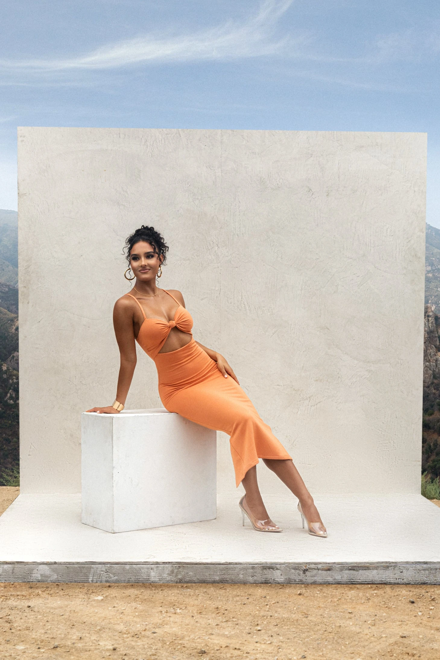 Orange Midnight Memories Midi Dress - Image 5