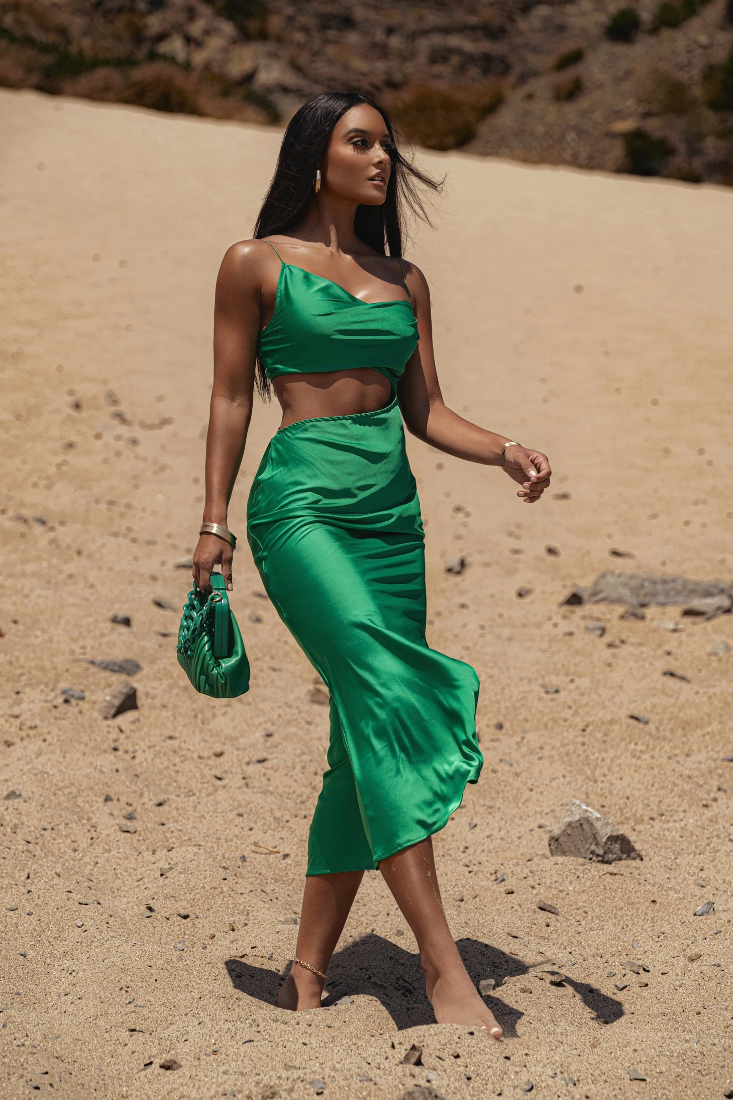 Green Maurine Cutout Dress - Image 4