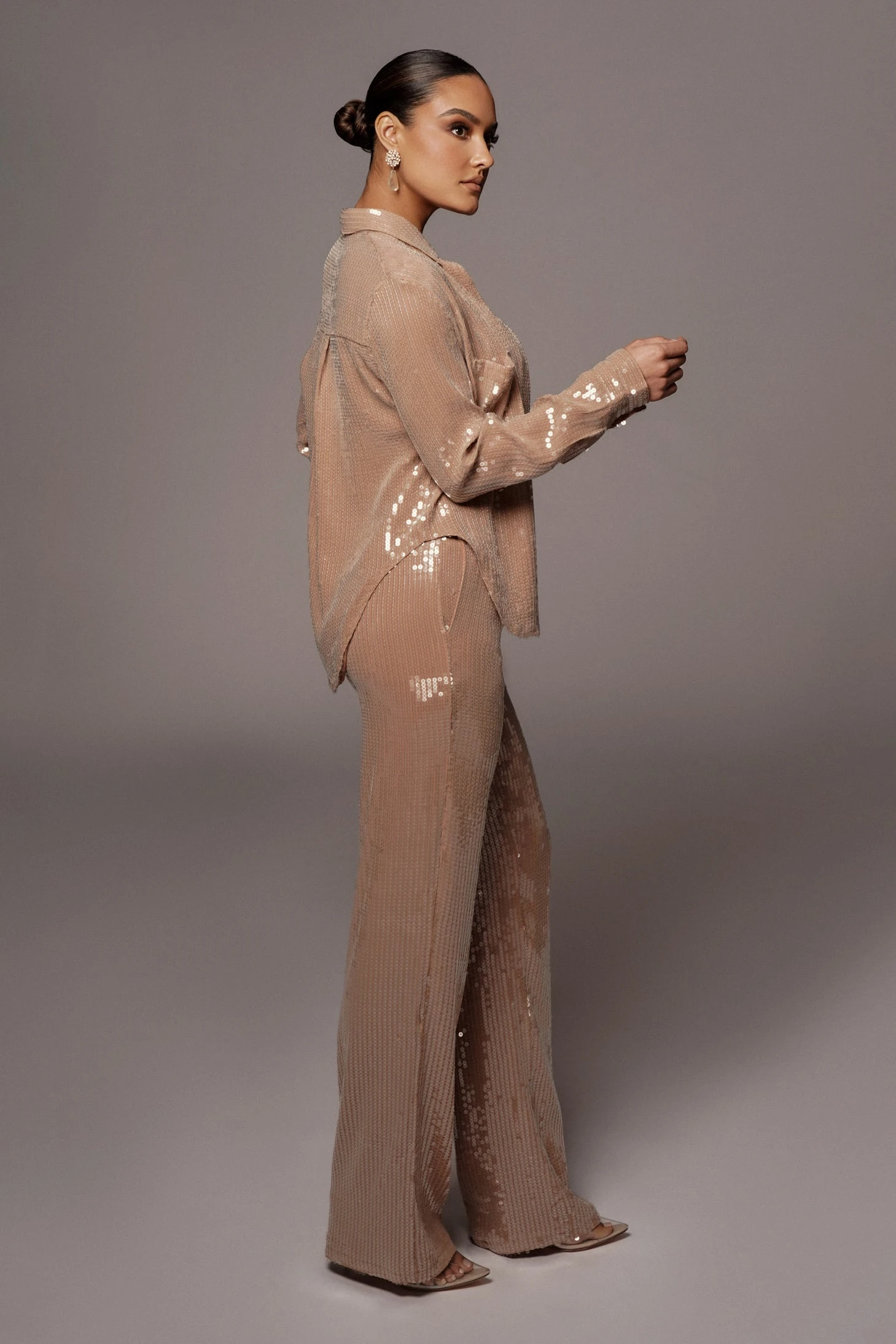 Tan Elowen Sequin Trousers - Image 9