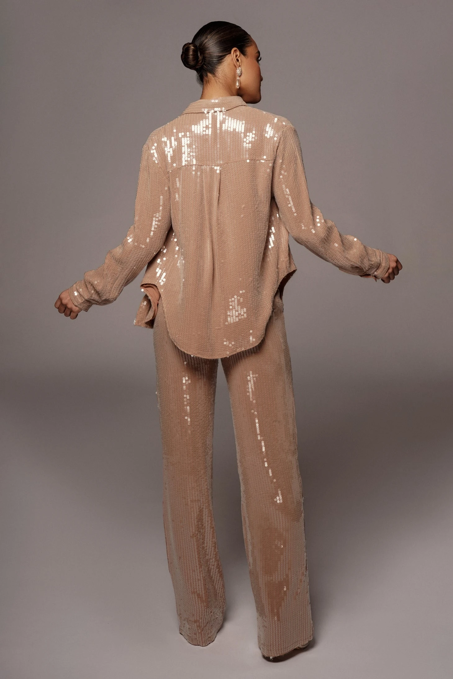 Tan Elowen Sequin Trousers - Image 13