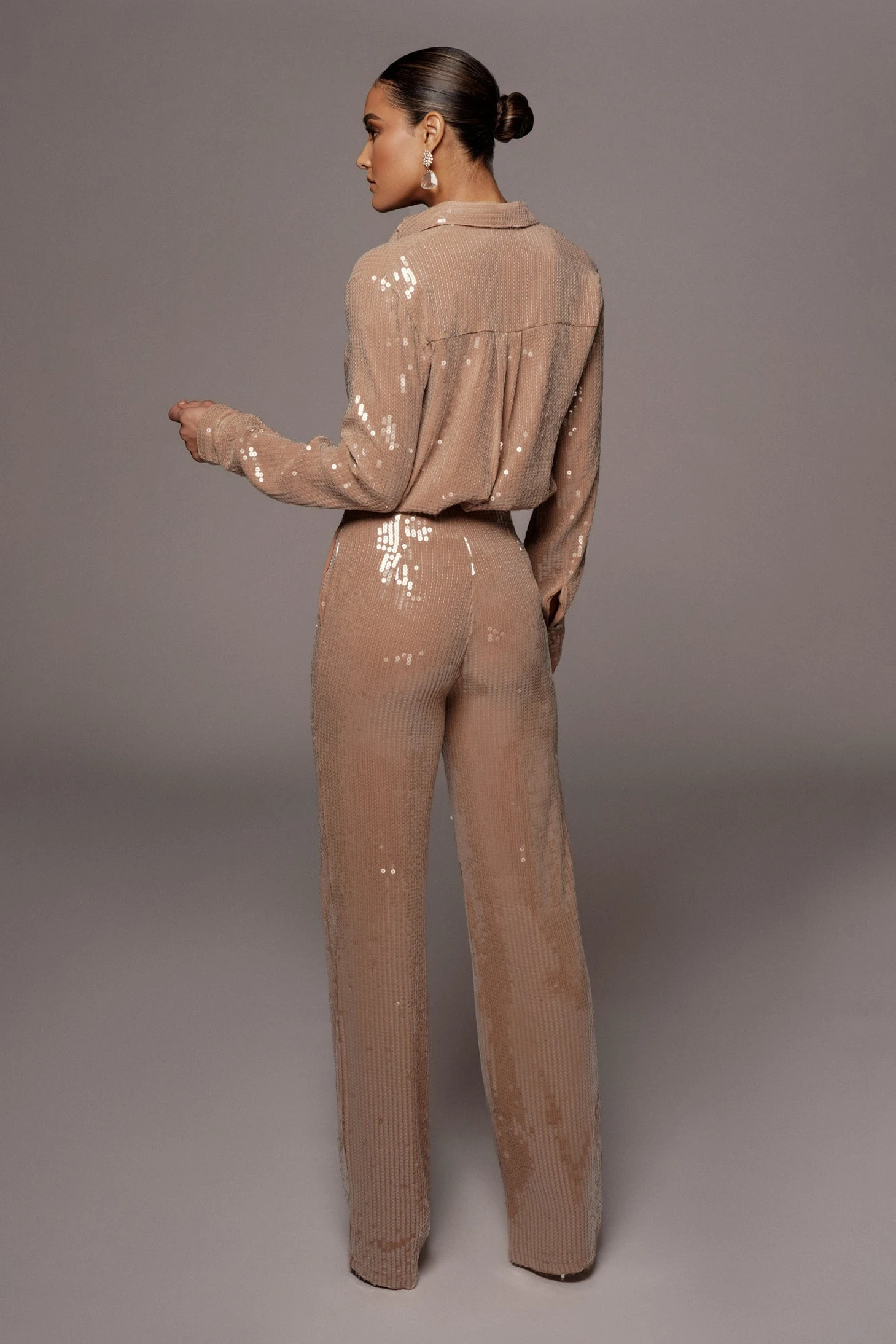 Tan Elowen Sequin Trousers - Image 14